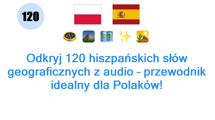 Odkryj 120 hiszpańskich słów geograficznych z audio – przewodnik idealny dla Polaków!